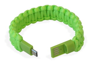 Bracciale Paracord con Micro USB Verde - Manhattan ICOC MUSB-BRACG
