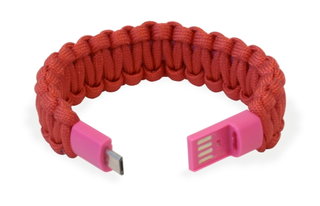 Bracciale Paracord con Micro USB Rosso - Manhattan ICOC MUSB-BRACR