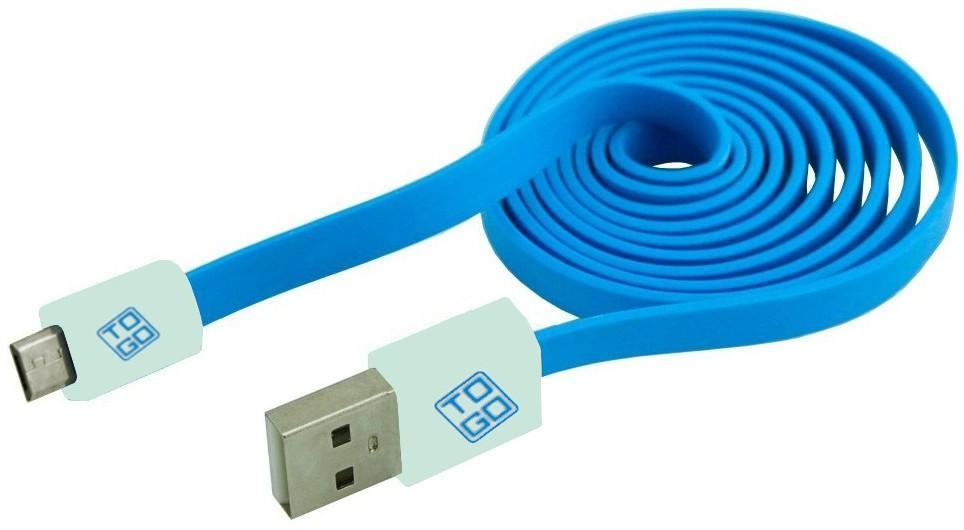 Cavo Flat USB AM a Micro USB M 1m Azzurro / Bianco - Bluediamond TO GO ICOC MUSB-FLC