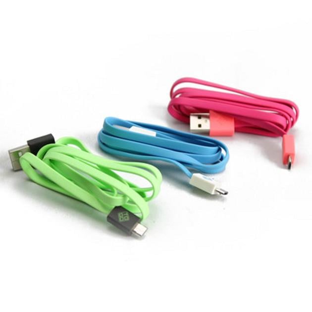 Cavo Flat USB AM a Micro USB M 1m Azzurro / Bianco - Bluediamond TO GO ICOC MUSB-FLC