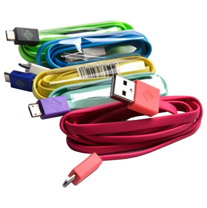 Cavo Flat USB AM a Micro USB M 1m Verde / Nero - Bluediamond TO GO ICOC MUSB-FLV