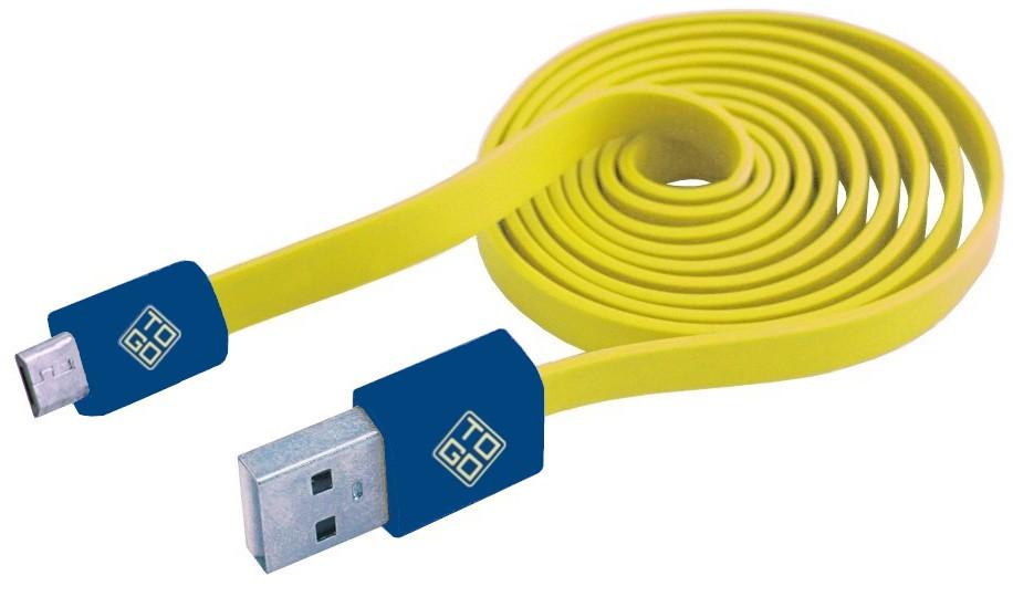 Cavo Flat USB AM a Micro USB M 1m Giallo / Blu - Bluediamond TO GO ICOC MUSB-FLY