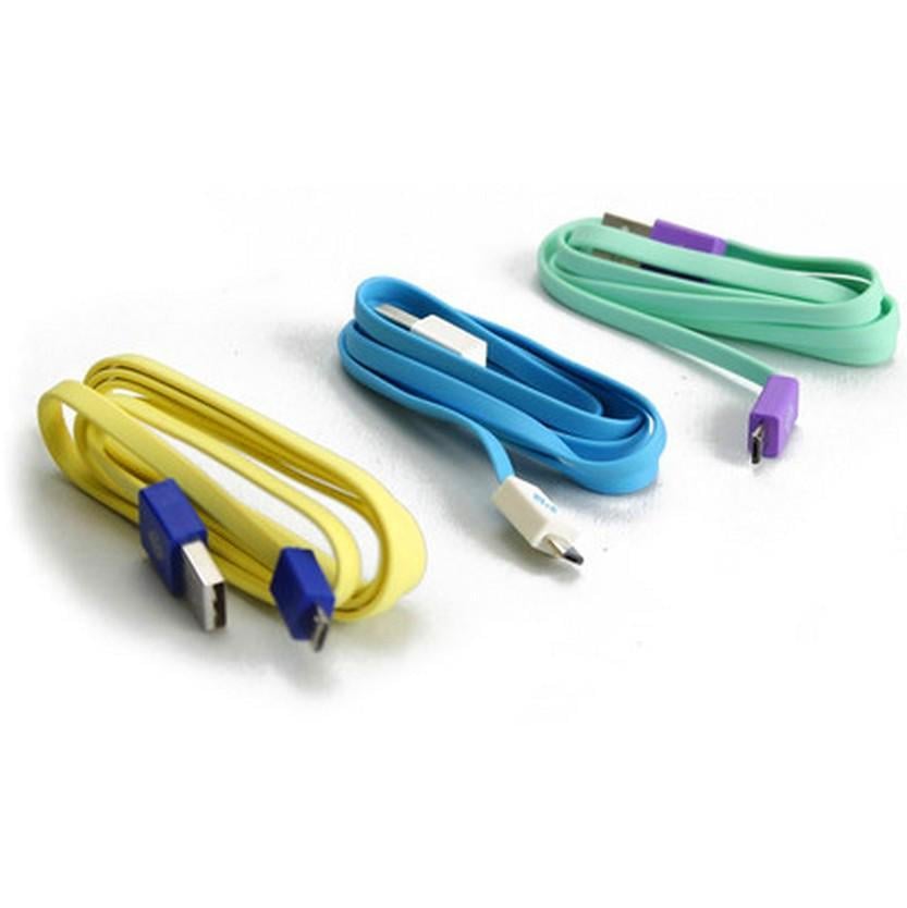 Cavo Flat USB AM a Micro USB M 1m Giallo / Blu - Bluediamond TO GO ICOC MUSB-FLY