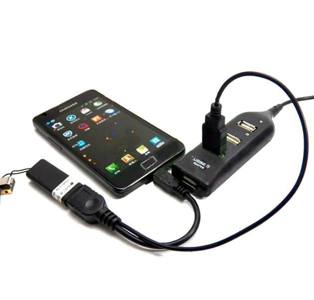 Cavo USB A F 2.0 OTG Micro USB M con Alimentazione USB, 30cm Nero - Techly ICOC MUSB-MC2