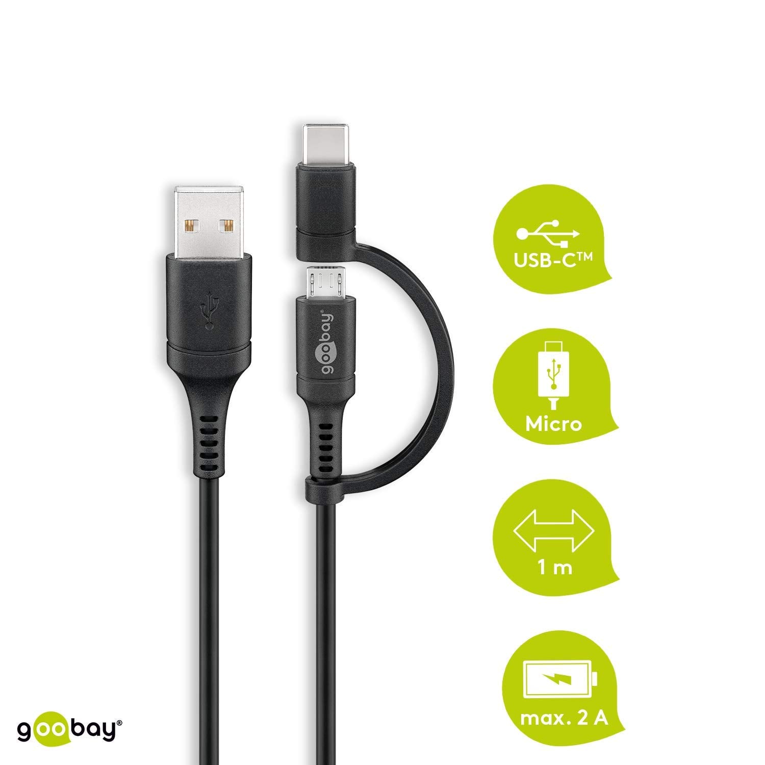 Cavo USB A / Micro B con Adattatore USB-C™ - Goobay ICOC MUSB-USBC