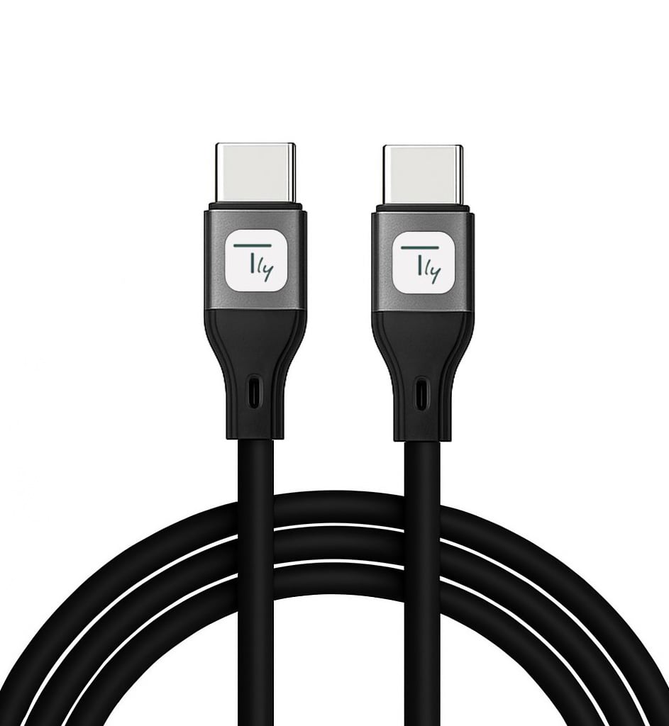 USB-C Cable Male/Male USB 2.0 Silicone 1 m Black - Techly ICOC MUSB 20 -C 60 B 1 S