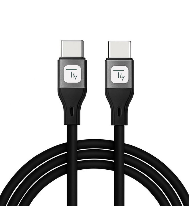 USB-C Cable Male/Male USB 2.0 Silicone 1 m Black - Techly ICOC MUSB 20 -C 60 B 1 S