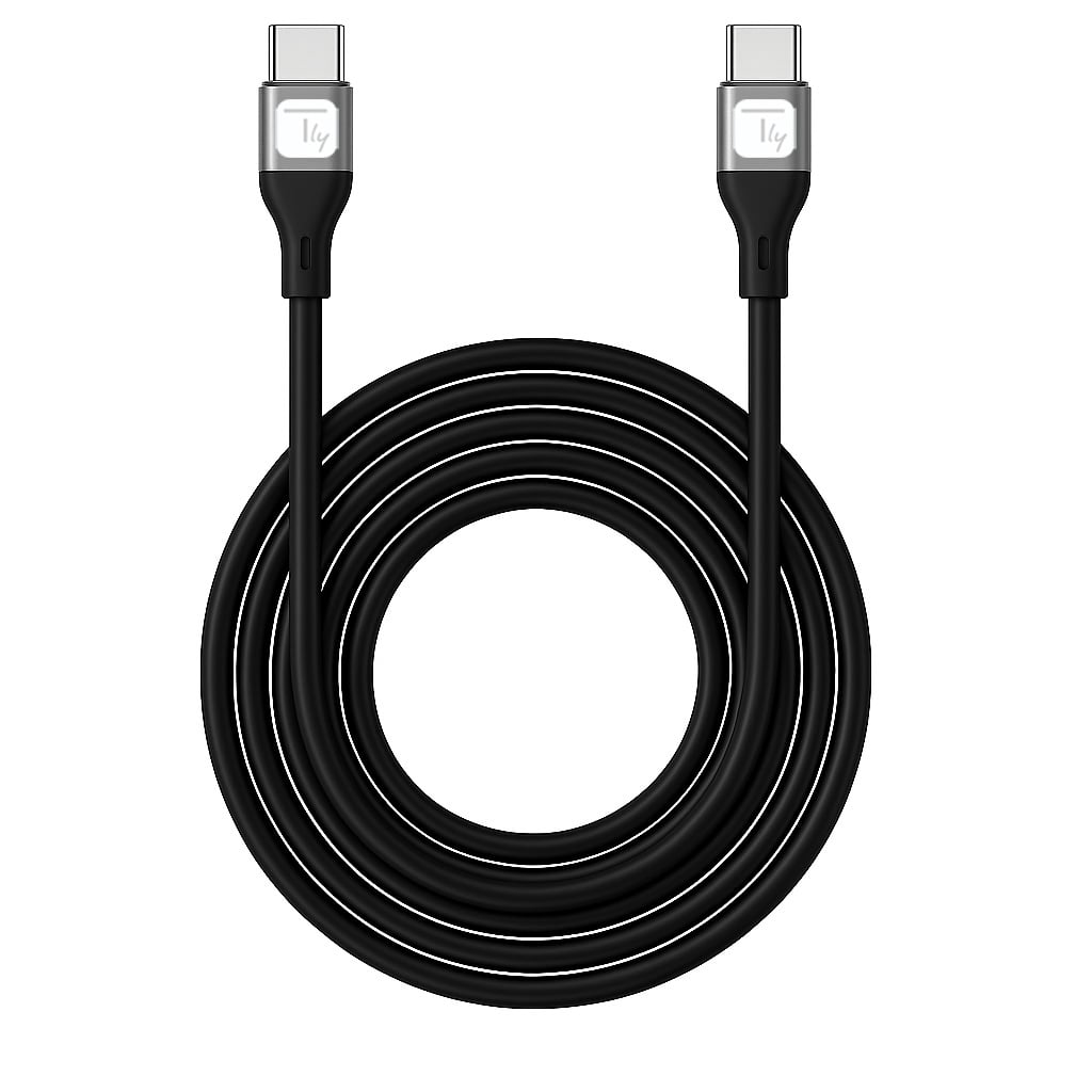 USB-C Cable Male/Male USB 2.0 Silicone 1 m Black - Techly ICOC MUSB 20 -C 60 B 1 S