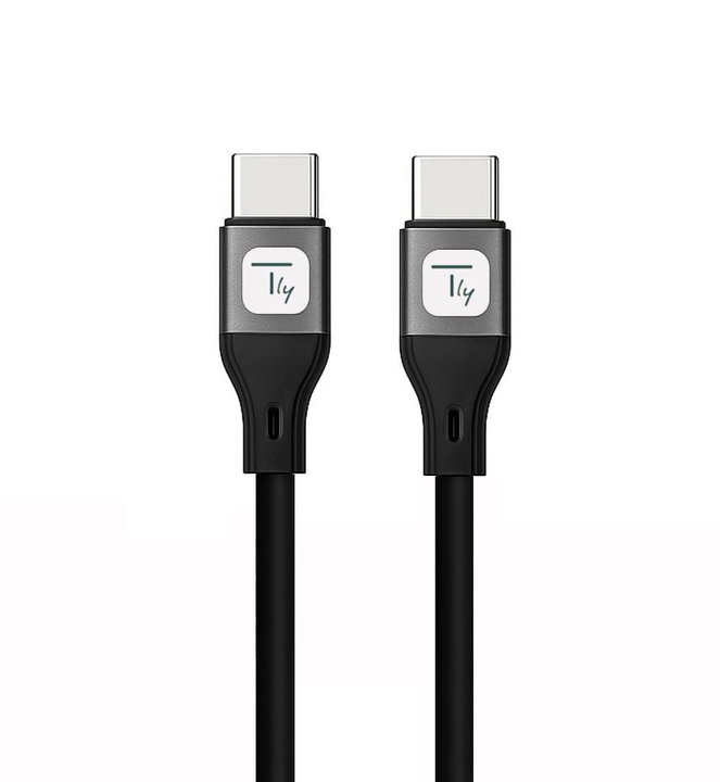 USB-C Cable Male/Male USB 2.0 Silicone 1 m Black - Techly ICOC MUSB 20 -C 60 B 1 S