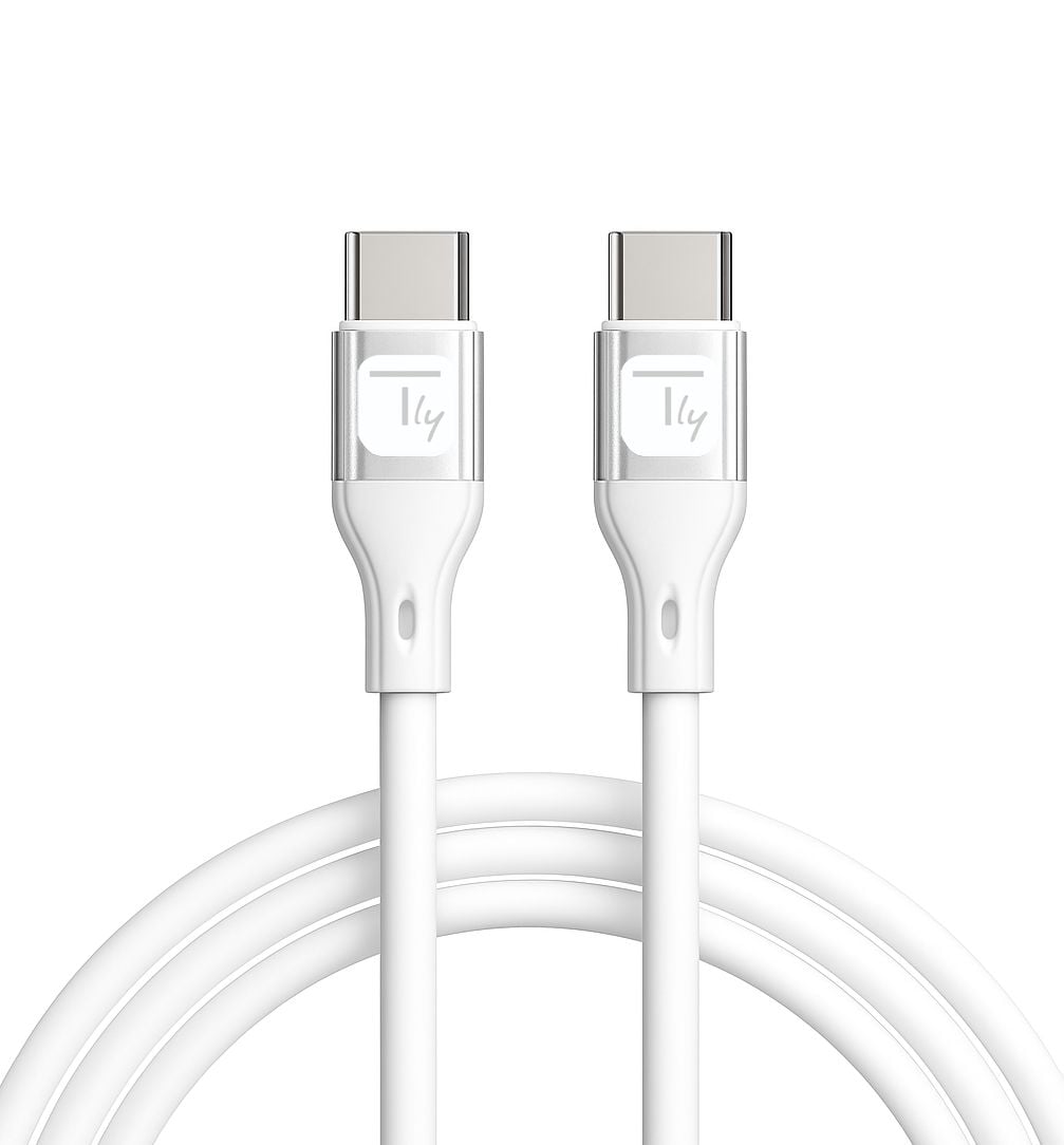 USB-C Cable Male/Male USB 2.0 Silicone 1 m White - Techly ICOC MUSB 20 -C 60 W 1 S