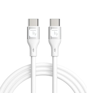 USB-C Cable Male/Male USB 2.0 Silicone 1 m White - Techly ICOC MUSB 20 -C 60 W 1 S