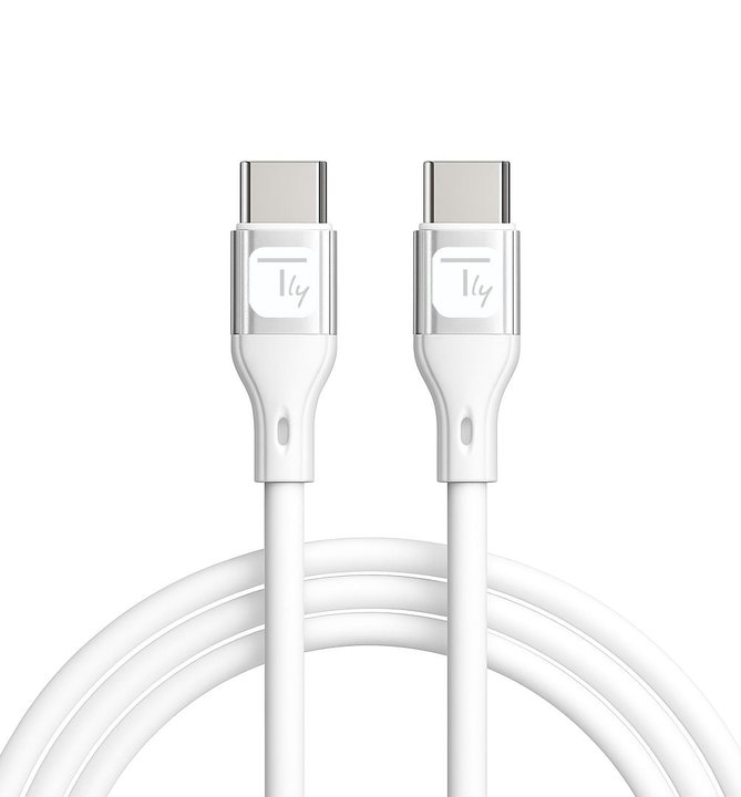 USB-C Cable Male/Male USB 2.0 Silicone 1 m White - Techly ICOC MUSB 20 -C 60 W 1 S