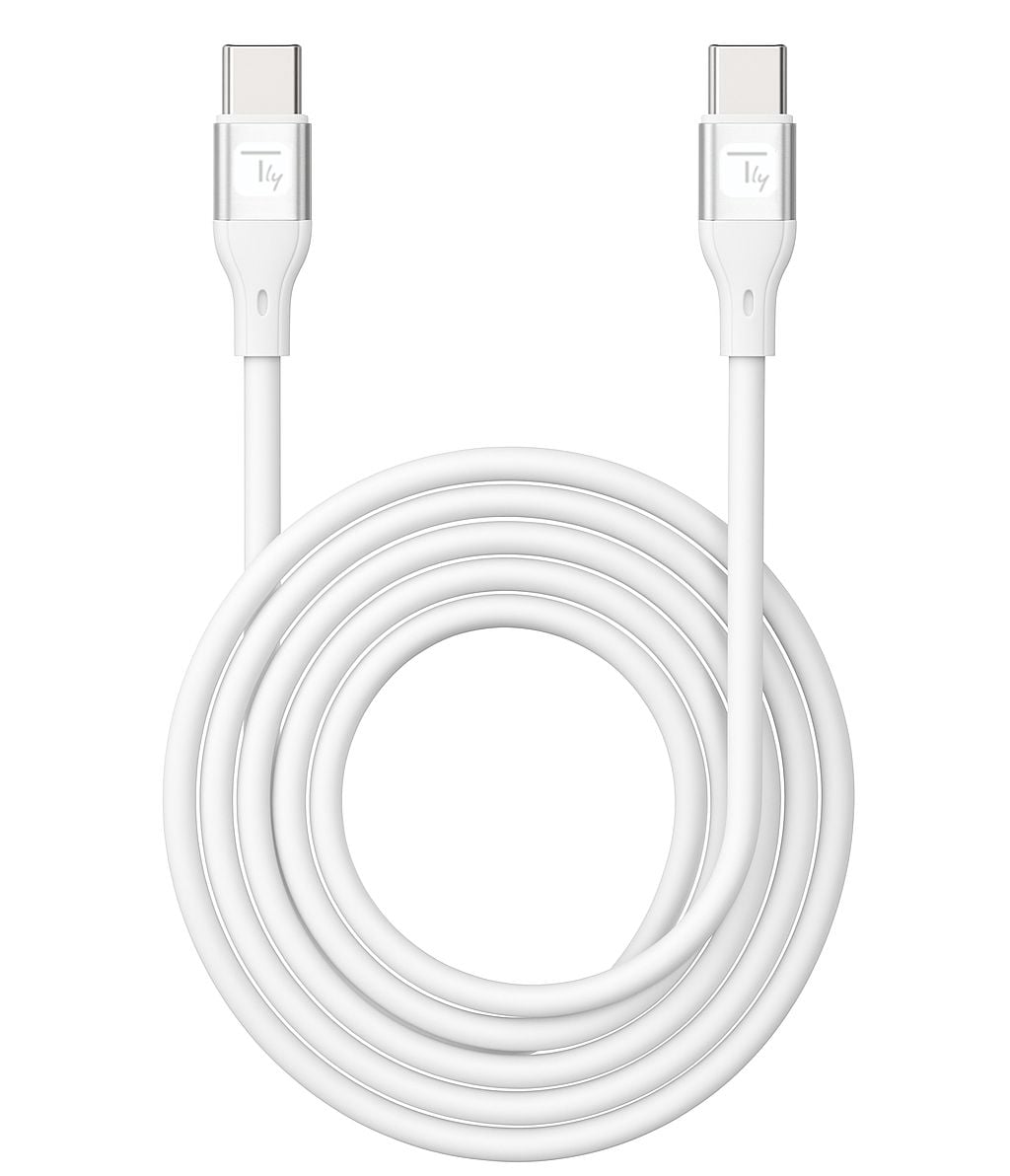USB-C Cable Male/Male USB 2.0 Silicone 1 m White - Techly ICOC MUSB 20 -C 60 W 1 S