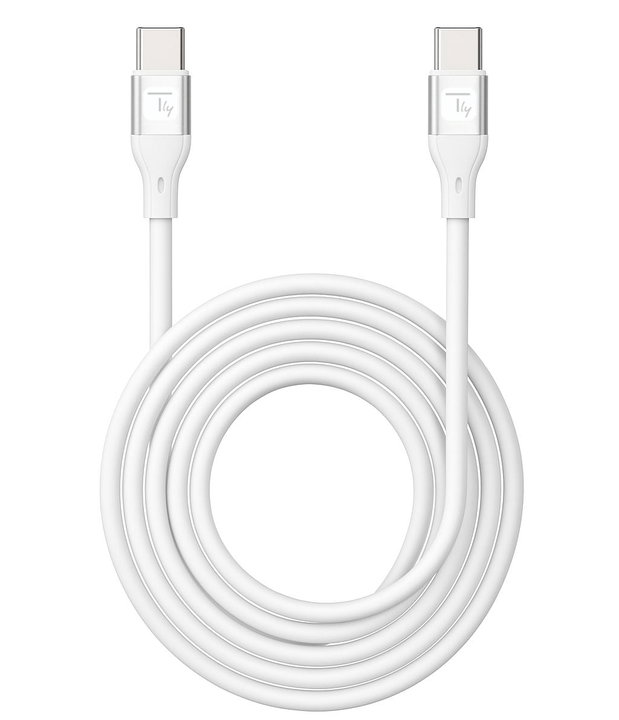 USB-C Cable Male/Male USB 2.0 Silicone 1 m White - Techly ICOC MUSB 20 -C 60 W 1 S
