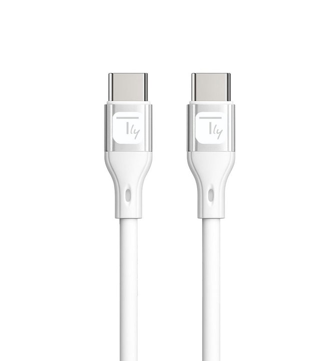 USB-C Cable Male/Male USB 2.0 Silicone 1 m White - Techly ICOC MUSB 20 -C 60 W 1 S