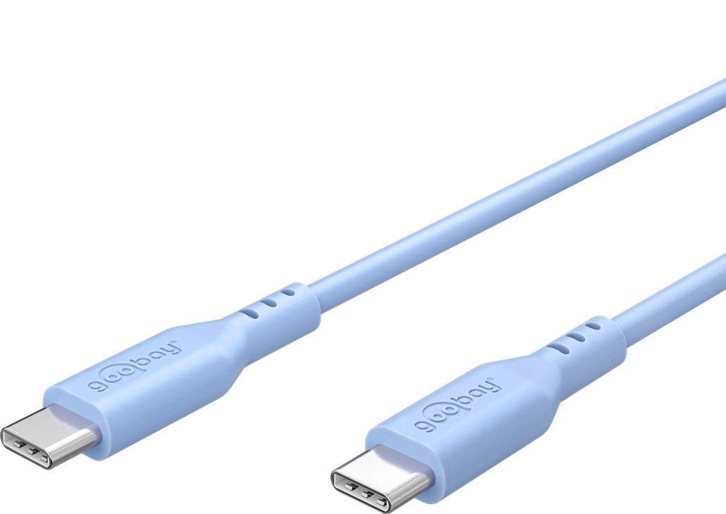 USB-C Male/Male USB 2.0 cable in Silicone 1,5m Light Blue - Goobay ICOC MUSB20-C615SB