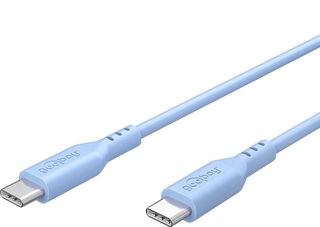 USB-C Male/Male USB 2.0 cable in Silicone 1,5m Light Blue - Goobay ICOC MUSB20-C615SB
