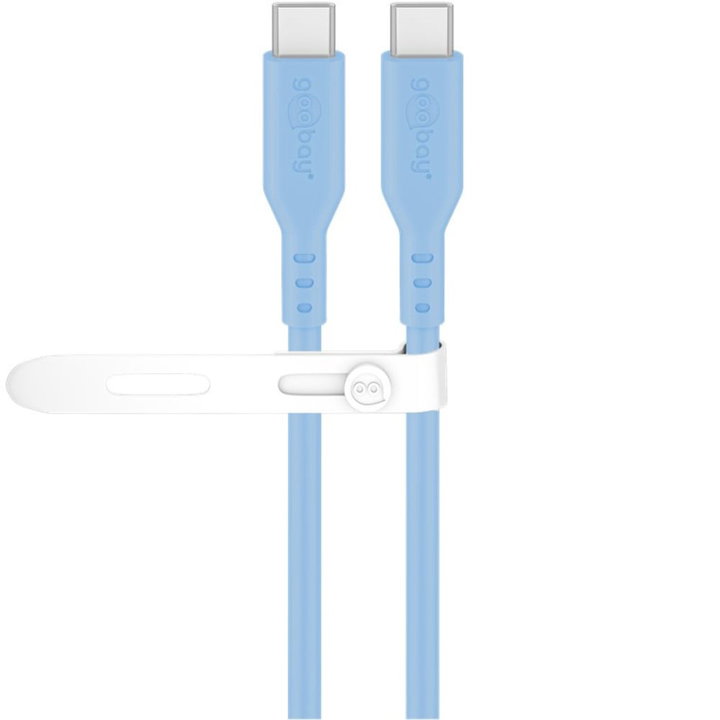 Cavo USB-C Maschio/Maschio USB 2.0 in Silicone 1,5m Azzurro - Goobay ICOC MUSB20-C615SB