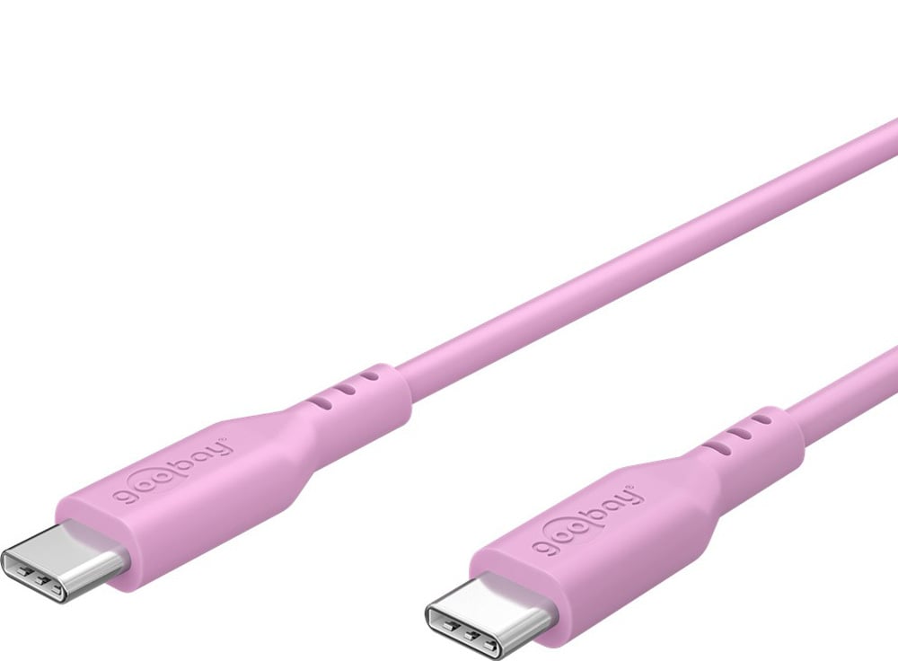 USB-C Cable Male/Male USB 2.0 Silicone 1,5 m Pink - Goobay ICOC MUSB 20 -C 615 SP
