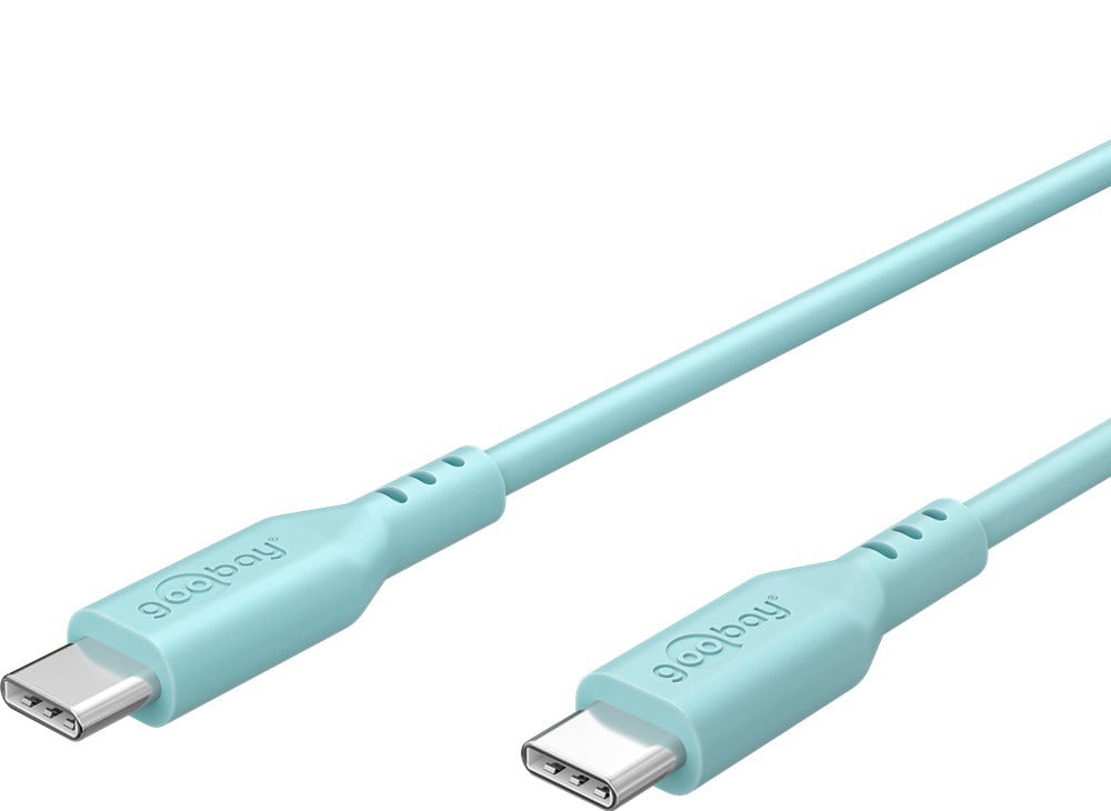 USB-C Male/Male USB 2.0 Silicone cable 1,5 m Turquoise - Goobay ICOC MUSB 20 -C 615 ST