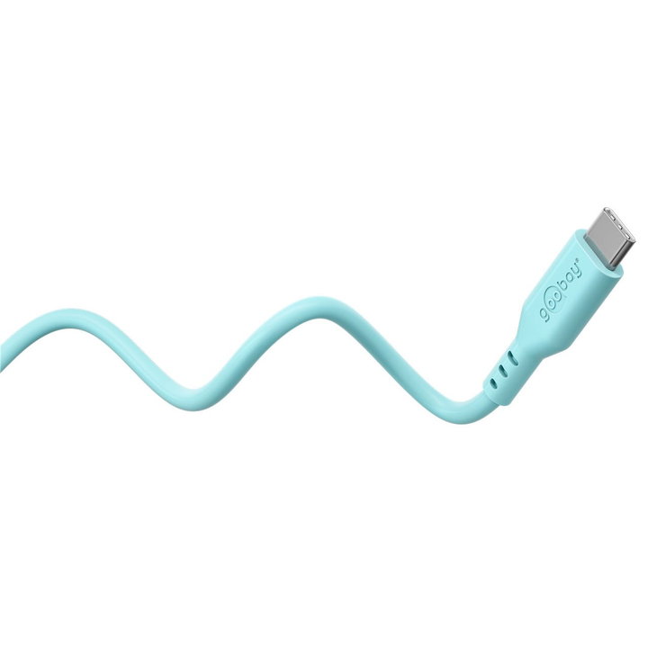 Cavo USB-C Maschio/Maschio USB 2.0 in Silicone 1,5m Turchese - Goobay ICOC MUSB20-C615ST