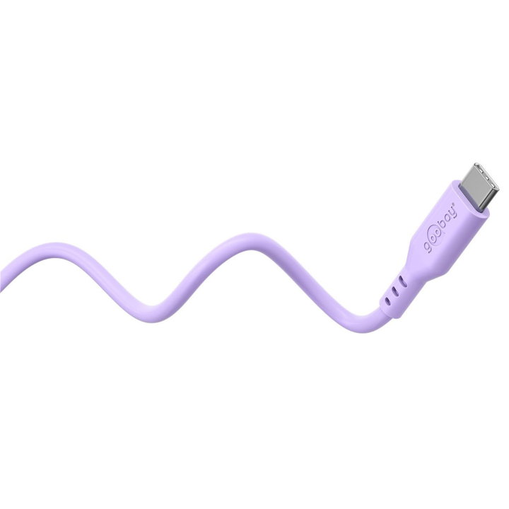 Cavo USB-C Maschio/Maschio USB 2.0 in Silicone 1,5m Viola - Goobay ICOC MUSB20-C615SV