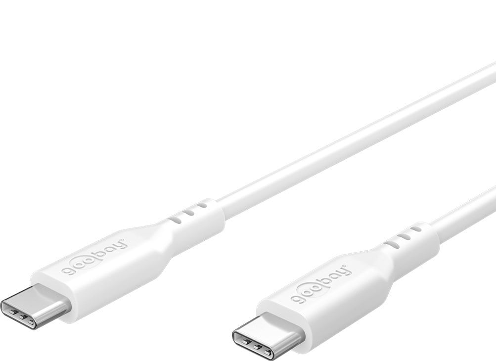 USB-C Cable Male/Male USB 2.0 Silicone 1,5 m White - Goobay ICOC MUSB 20 -C 615 SW