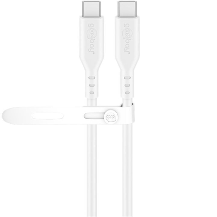 Cavo USB-C Maschio/Maschio USB 2.0 in Silicone 1,5m Bianco - Goobay ICOC MUSB20-C615SW