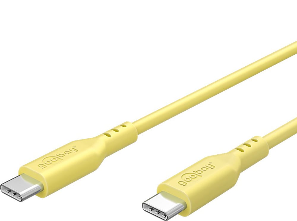 2.0 USB-C Male / Male USB Cable in Silicone 1,5 m Yellow - Goobay ICOC MUSB 20 -C 615 SY