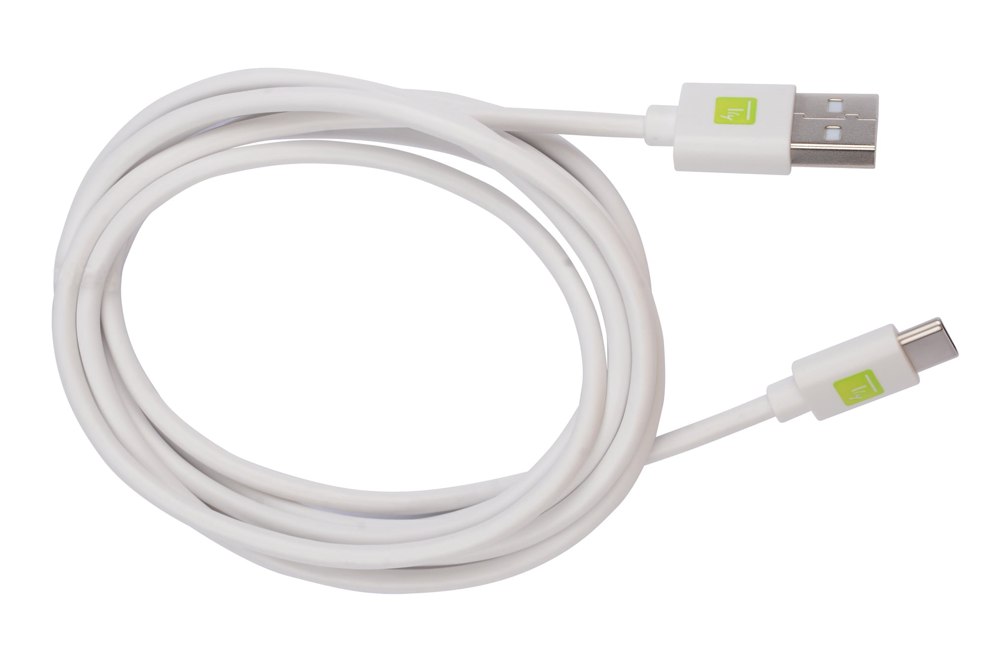 2.0 / USB-C Male 2 m White - Techly ICOC MUSB 20 -CMAM 20 TW