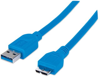 3.2 Gen 1 SuperSpeed A/Micro B 1 m Blister Blue - Manhattan ICOC MUSB 3 -A- 010 RB