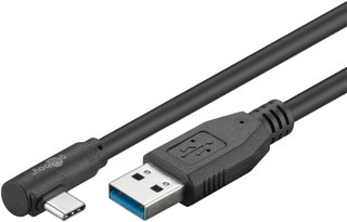 Cavo USB 3.2 USB-C M 90° a USB-A M 1m Nero - Goobay ICOC MUSB31-CM9AM10