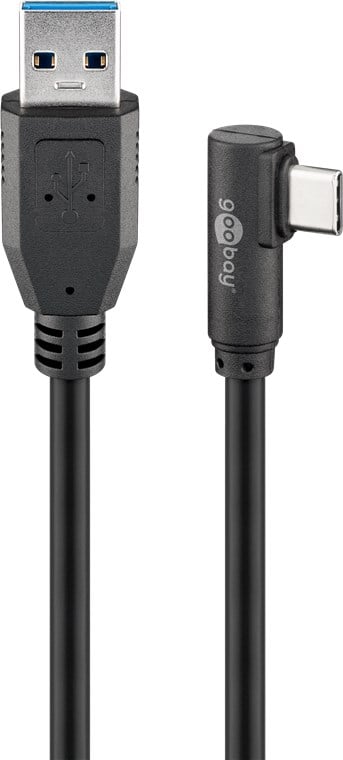 Cavo USB3.2 USB-C™ M 90° a USB tipo A M 2m Nero - Goobay ICOC MUSB31-CM9AM20