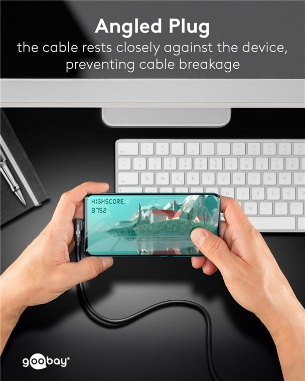 Cavo USB3.2 USB-C™ M 90° a USB tipo A M 3m Nero - Goobay ICOC MUSB31-CM9AM30