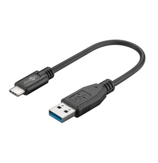 Cavo USB 3.2 Gen1 USB-A Maschio a USB-C Maschio 0,15m Nero - Goobay ICOC MUSB31-CMAM015