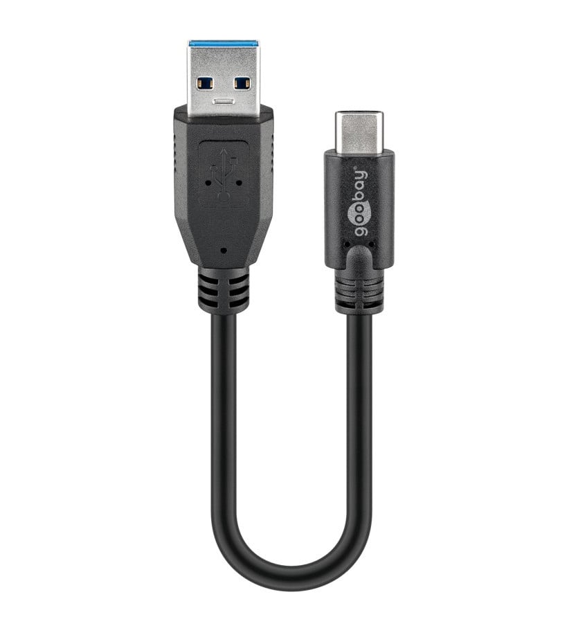 Cavo USB3.2 Gen1 USB-A Maschio USB-C™ Maschio 0,15m Nero - Goobay ICOC MUSB31-CMAM015