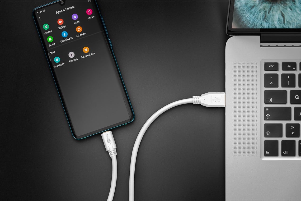 Cavo USB3.2 A Maschio USB-C™ Maschio 0,5m Bianco - Goobay ICOC MUSB31-CMAM05W