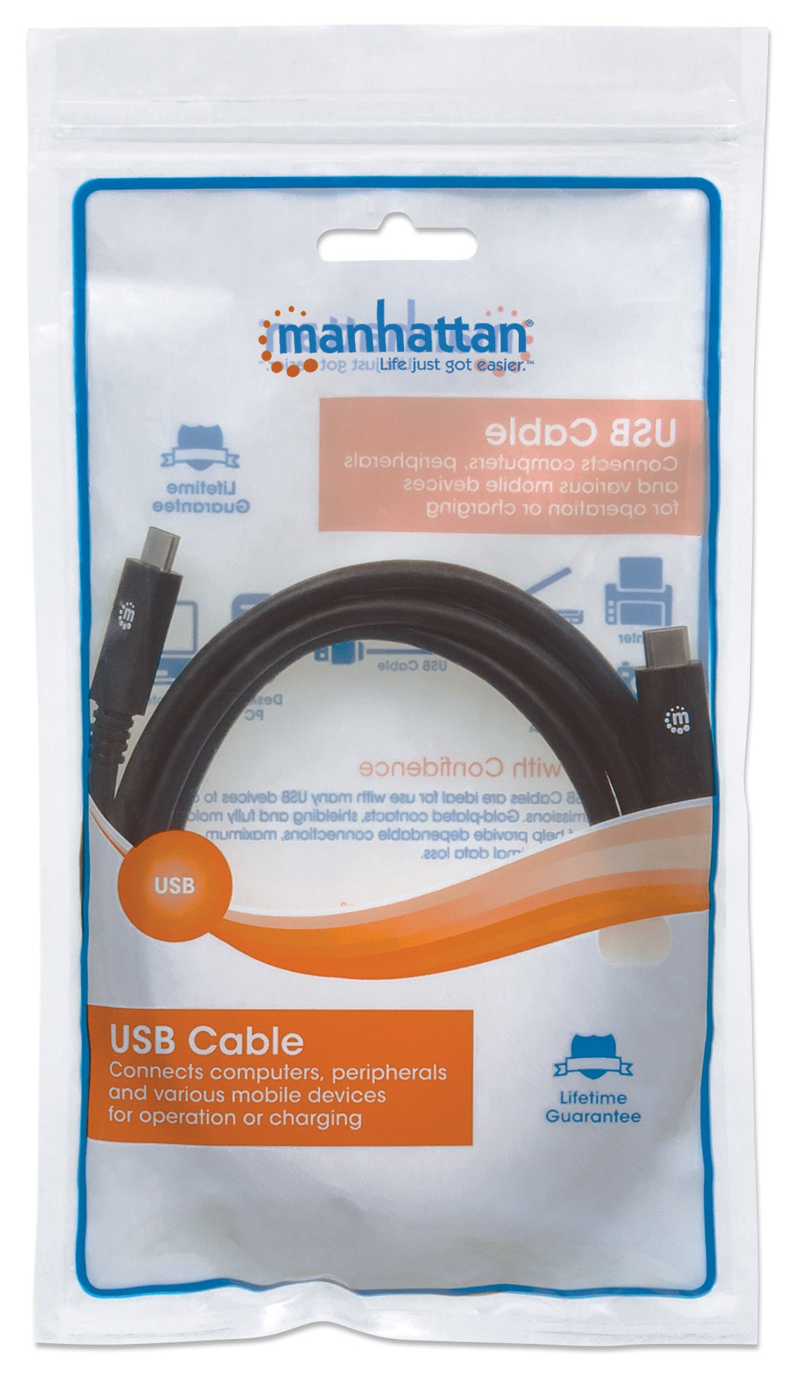 Cavo USB 3.2 Gen 1 SuperSpeed USB-C™ Maschio/Maschio 2m Nero - Manhattan ICOC MUSB31-CMCM20