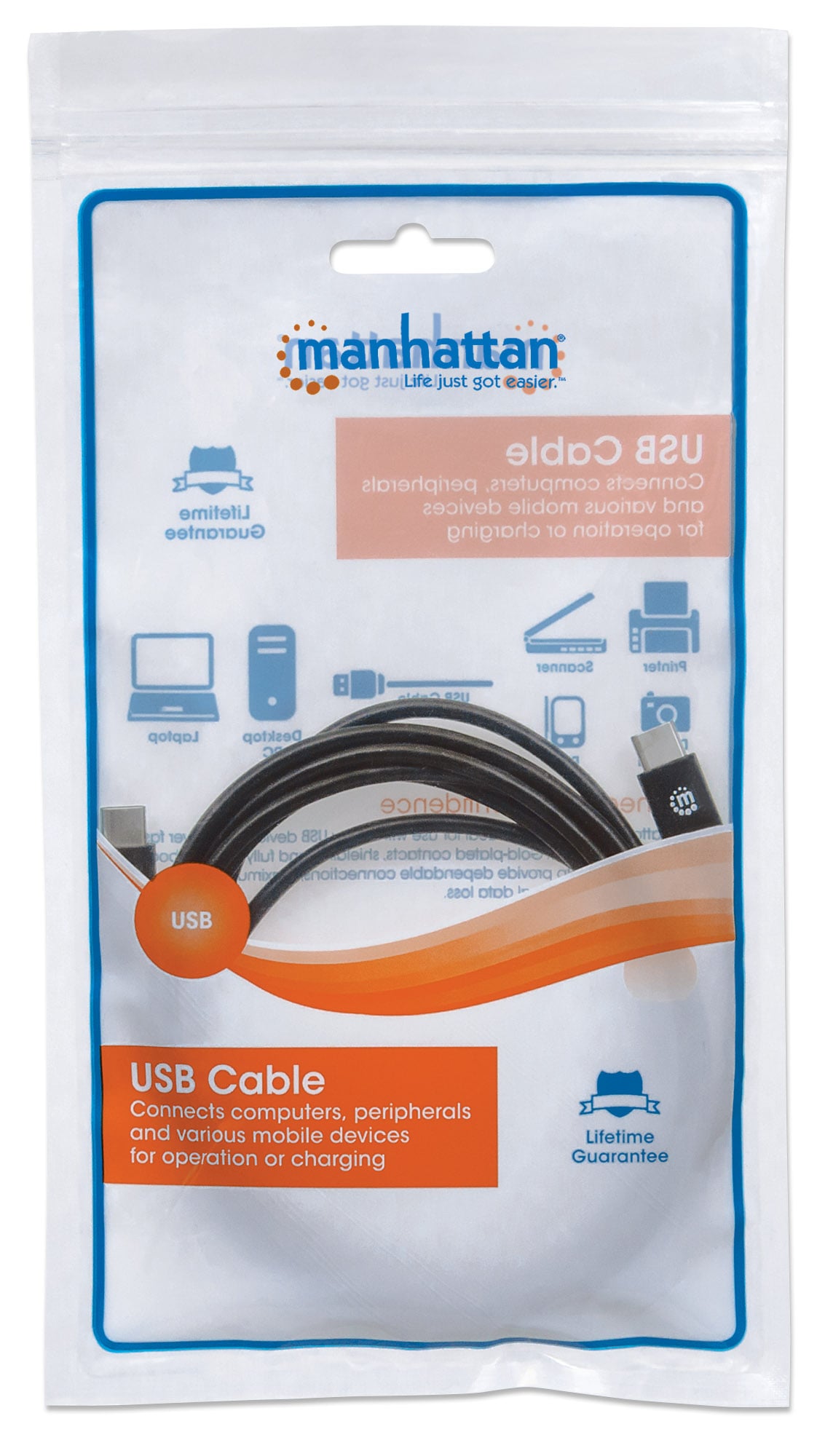 Cavo USB 3.2 SuperSpeed USB-C™ Maschio/USB-C™ Maschio 1m Nero - Manhattan ICOC MUSB312-CMCM10