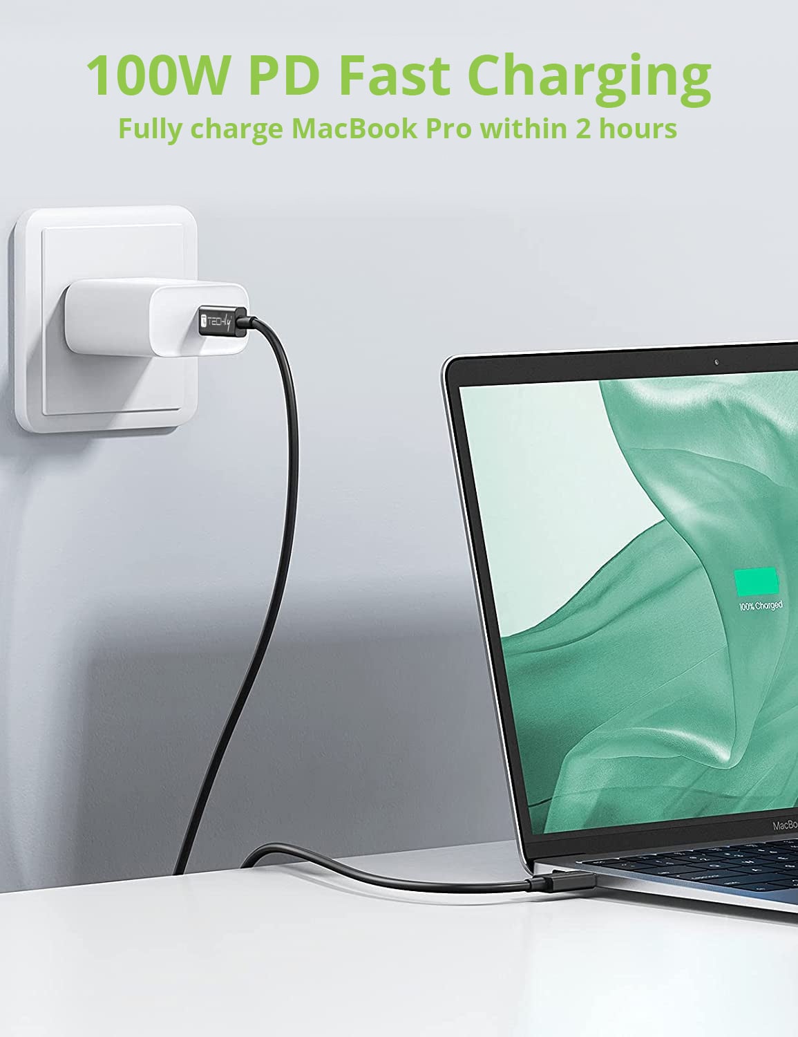 Cavo USB 4 Gen 3 Type-C™ Thunderbolt M/M E-Mark 8K 40Gbps 100W PD 0,8m Nero - Techly ICOC MUSB40-CMCM08