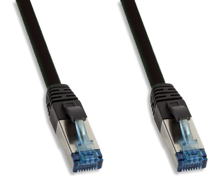 Patch Cable Cat 6 A S/FTP PUR IP 20 UV 1 m Black - Logilink ICC PUR 6 - 010 B
