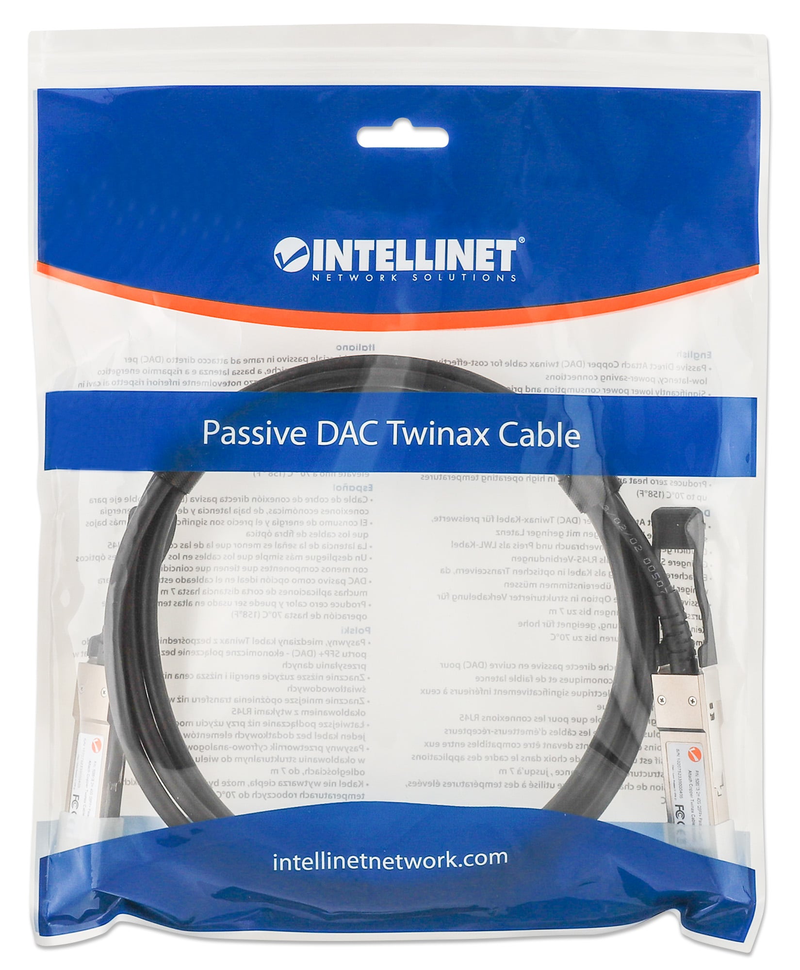 Cavo in Rame Twinax DAC Passivo QSFP+ 40G 3m - Intellinet ICOC QSFP-030