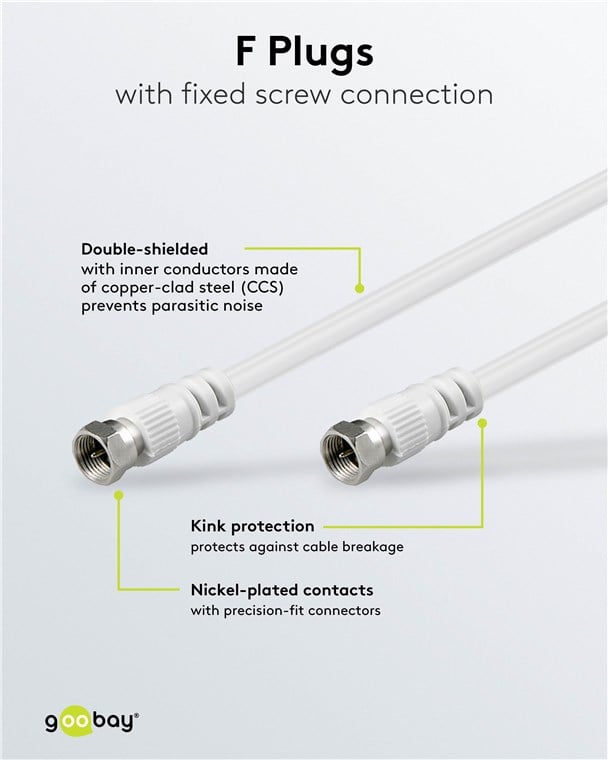 Cavo Antenna Satellite F/F 20m bianco - ICOC SAT-220