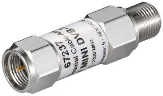 Mini Amplificatore F a Cavo Coassiale 18 dB DVB-T/SAT - Goobay ICOC SAT-AMP-F18