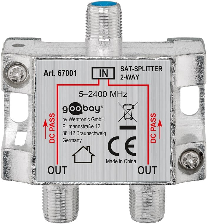 Splitter 2 vie per satellite 100 db, 1750 Mhz - Goobay ICOC SAT-SPL2