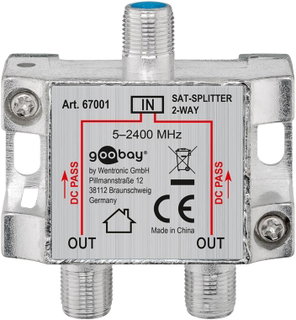 Splitter 2 vie per Satellite 100 dB, 1750 MHz - Goobay ICOC SAT-SPL2