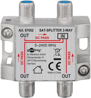 Splitter 3 vie per satellite 100 db, 1750 Mhz - Goobay ICOC SAT-SPL3