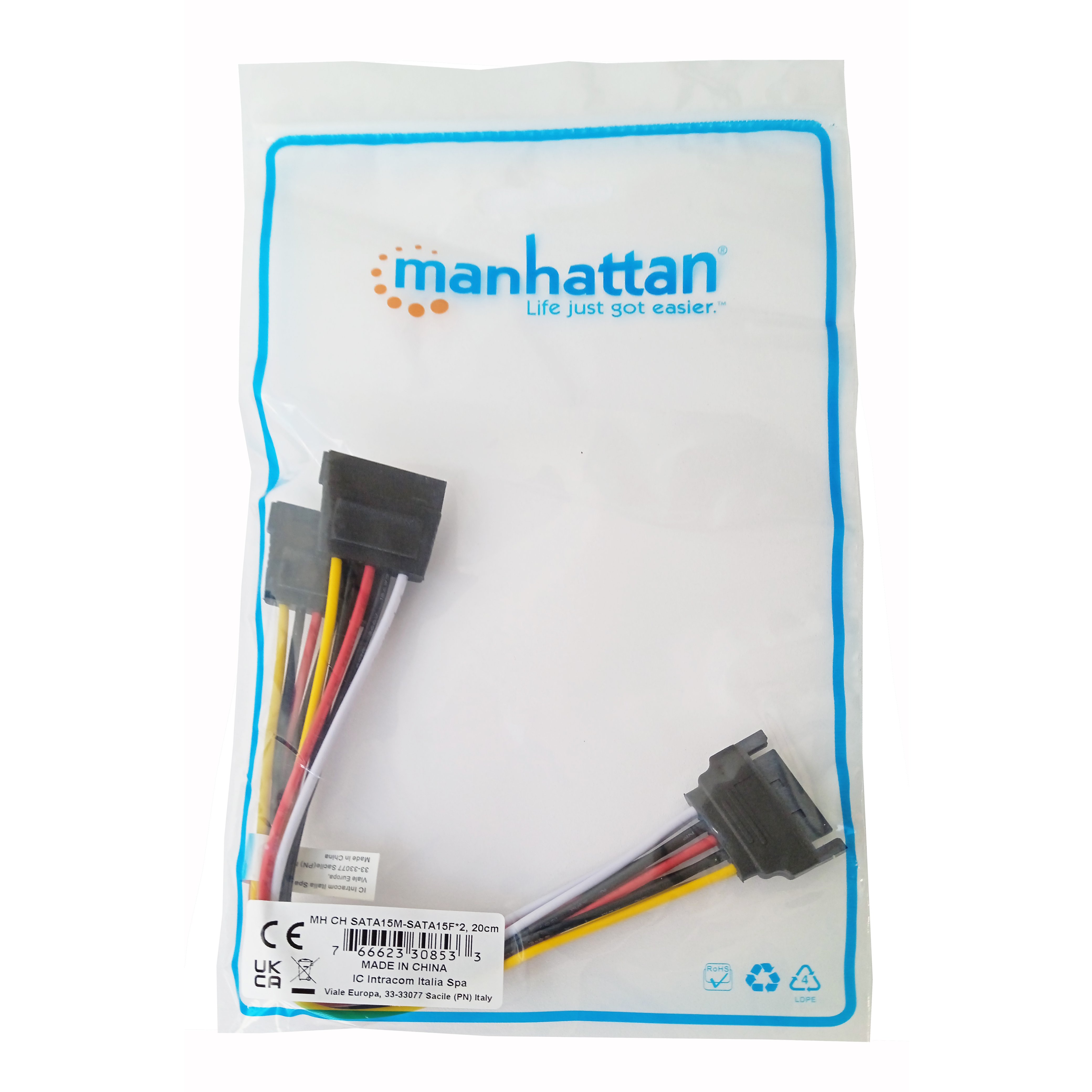 Cavo sdoppiatore di alimentazione SATA - Manhattan ICOC SATA-114