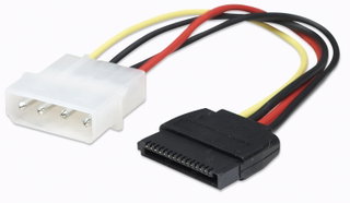 SATA power cable Molex 4 -pin M SATA 15 -pin F 15 cm - Manhattan ICOC SATA- 415