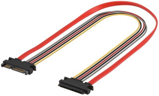 SATA Extension Cable for Power Supply and Data 0,3 m - Goobay ICOC SATA-EX 030